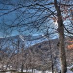 Snowshoeing hiking in the Alps