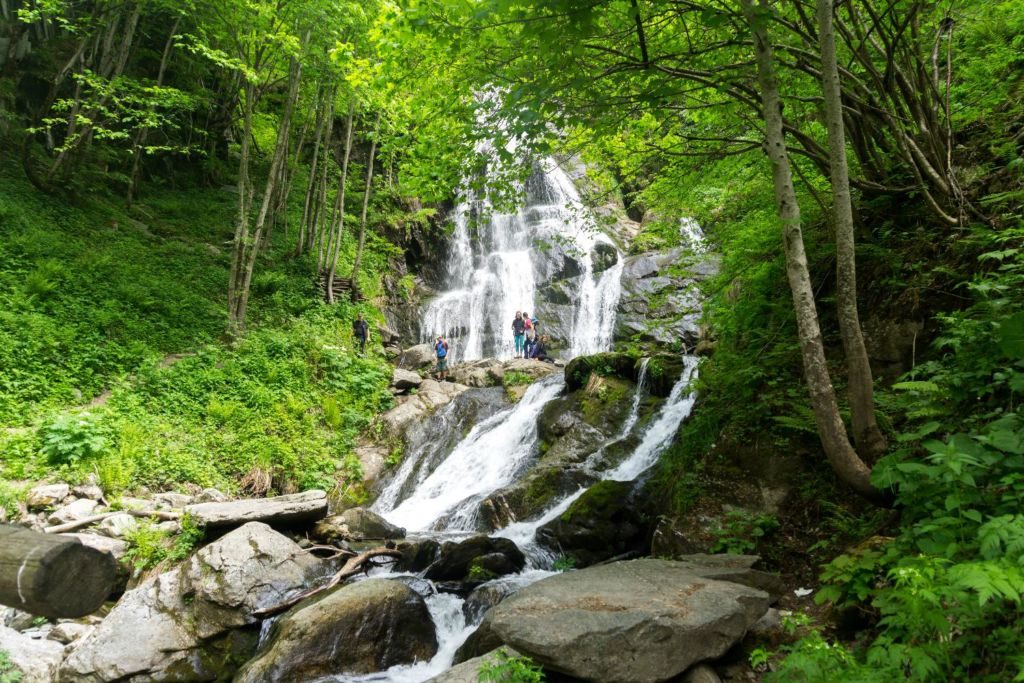 Waterfall trek in the Alps 1