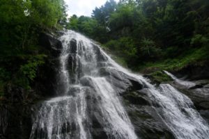 Waterfall trek in the Alps