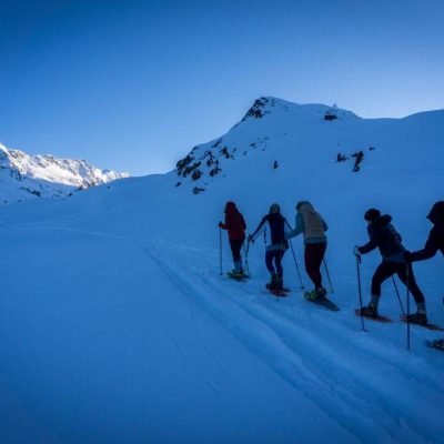 hiking up the shelter